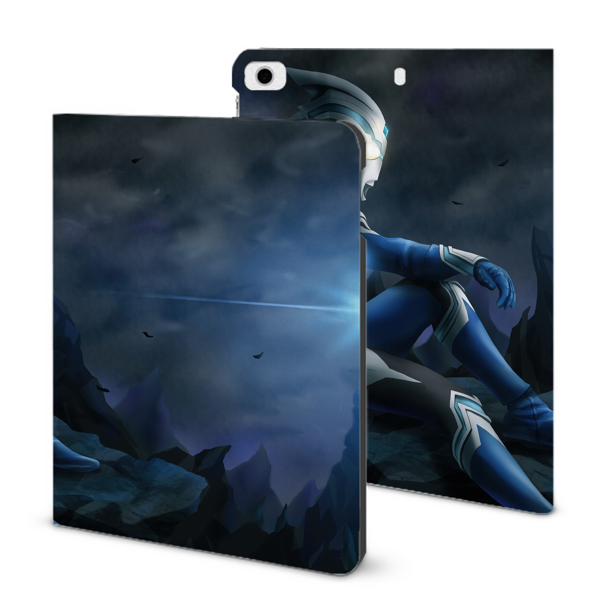 （画像用） ウルトラマン Ultraman IPad ケース ブック型 PUレザー TPU 耐衝撃 軽量 薄型 ペン収納なし 全面保護 IPad 各モデル対応